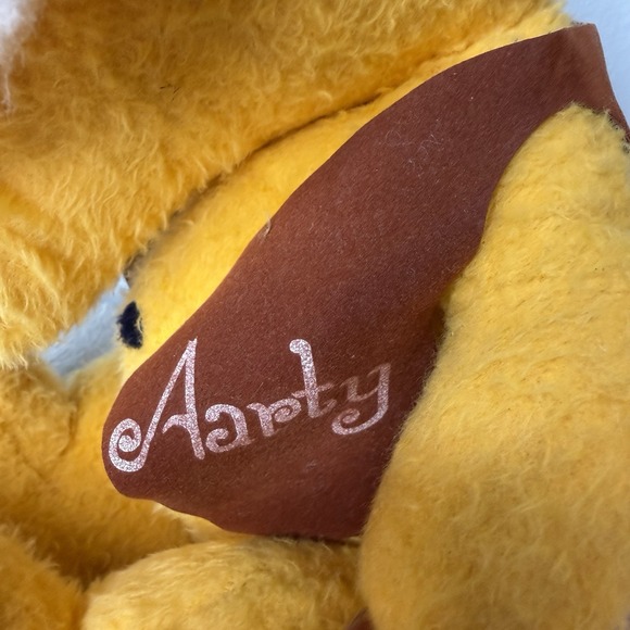Vintage 1976 Animal Fair Aarty The Aardvark Vest Yellow Plush Stuffed Animal - Picture 3 of 11